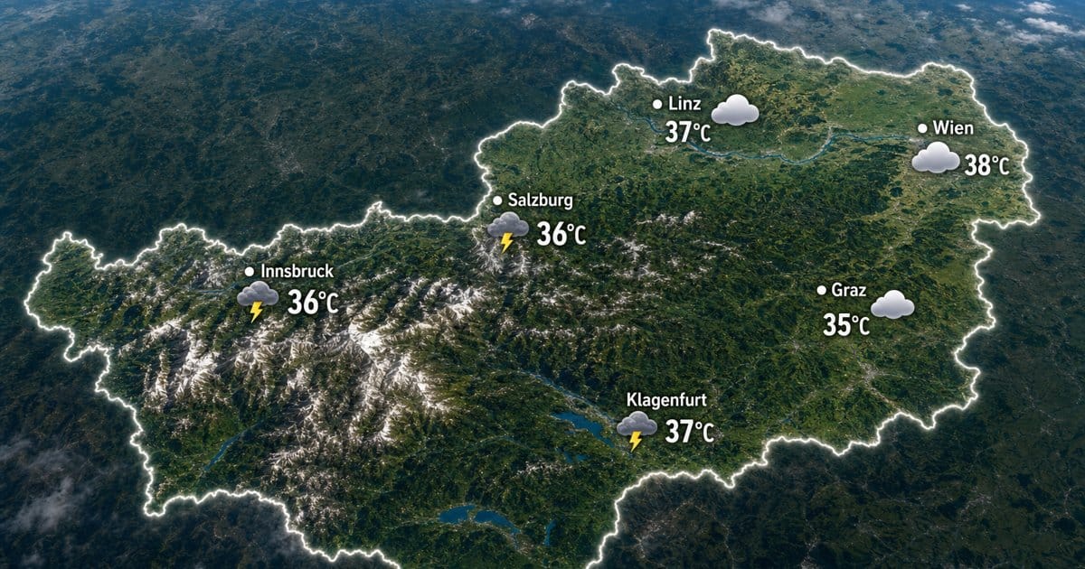 Österreich: heiß, teils Gewitter
