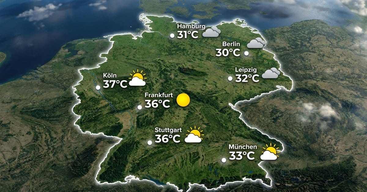 Deutschland: heiß und meist trocken