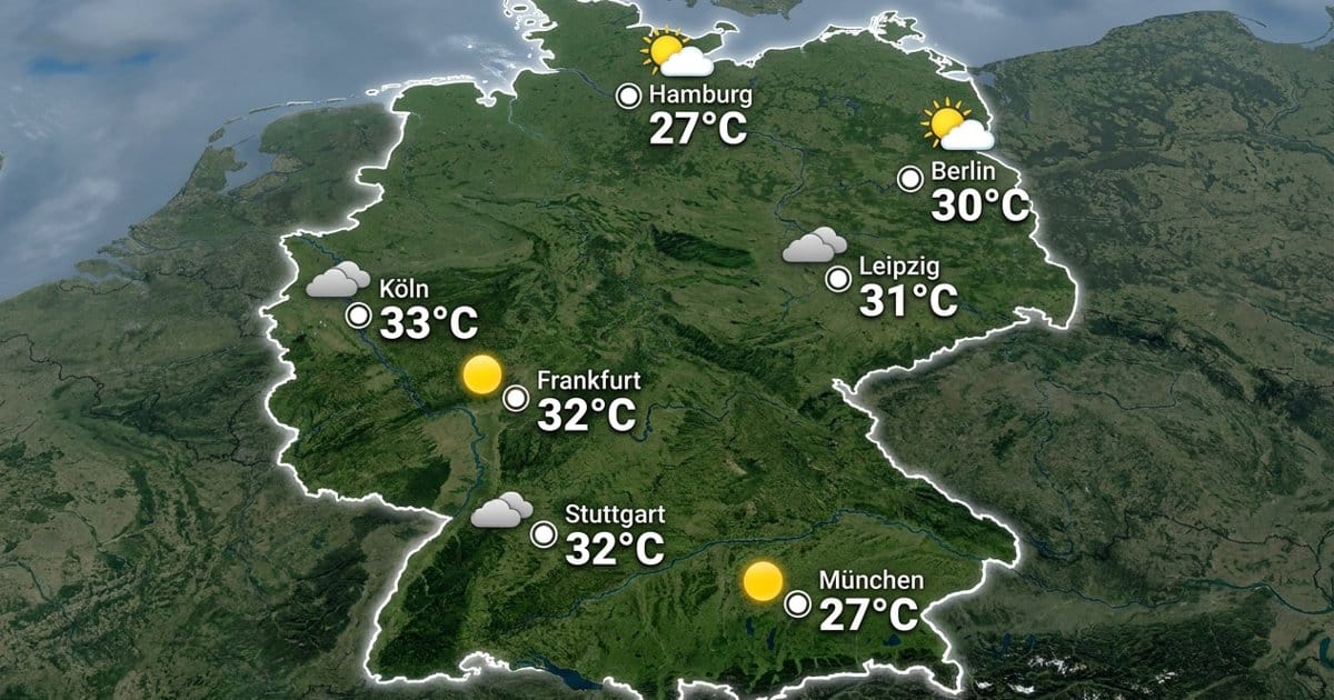 Heißer Sonntag in Deutschland