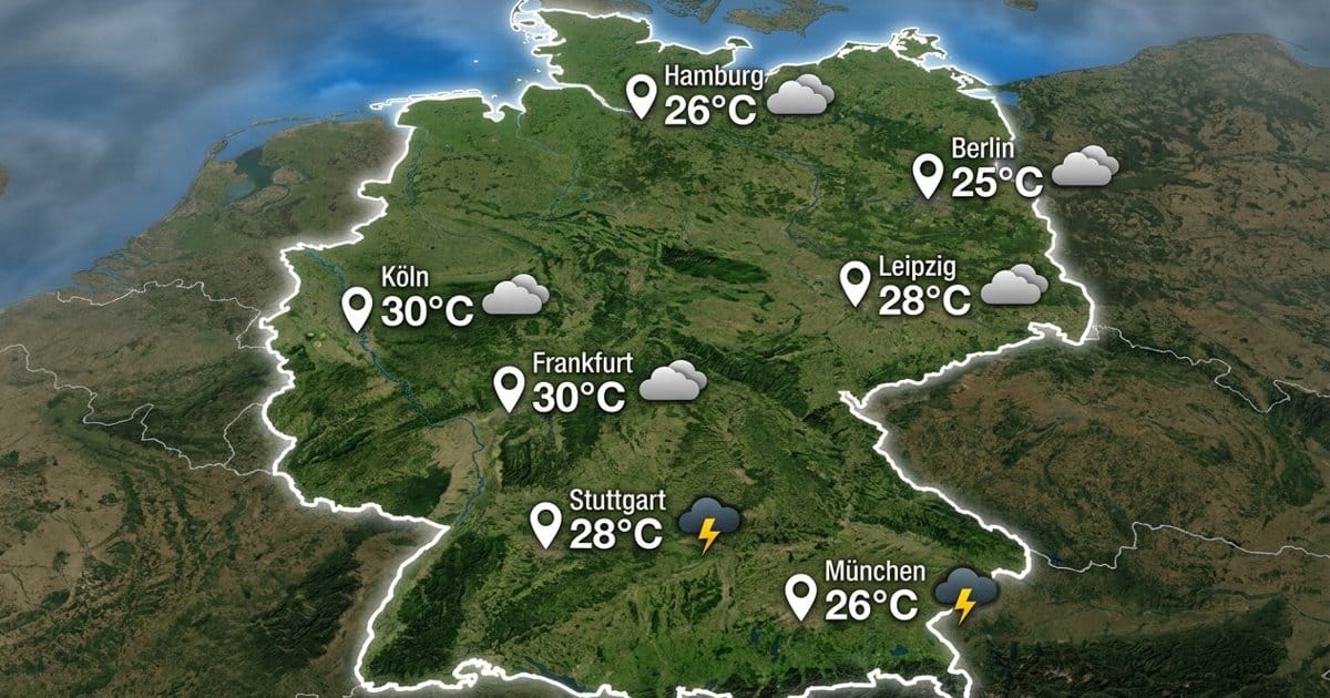 Deutschland: Wolken, Südgewitter