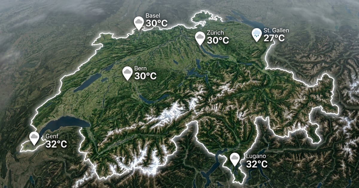 Schweiz: meist bedeckt, warm