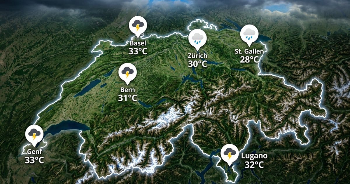Schweiz: warm, oft gewittrig