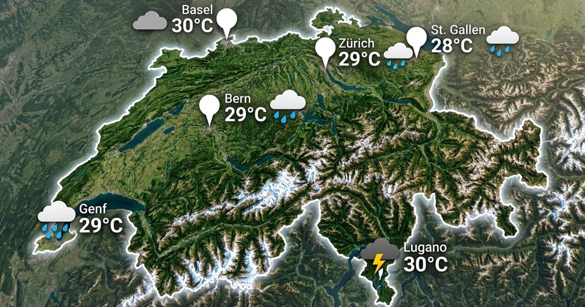 Schweiz: warm, teils nass