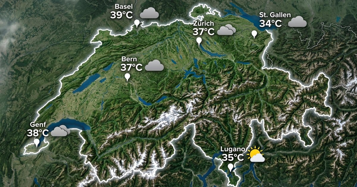 Schweiz: heiss und oft bedeckt