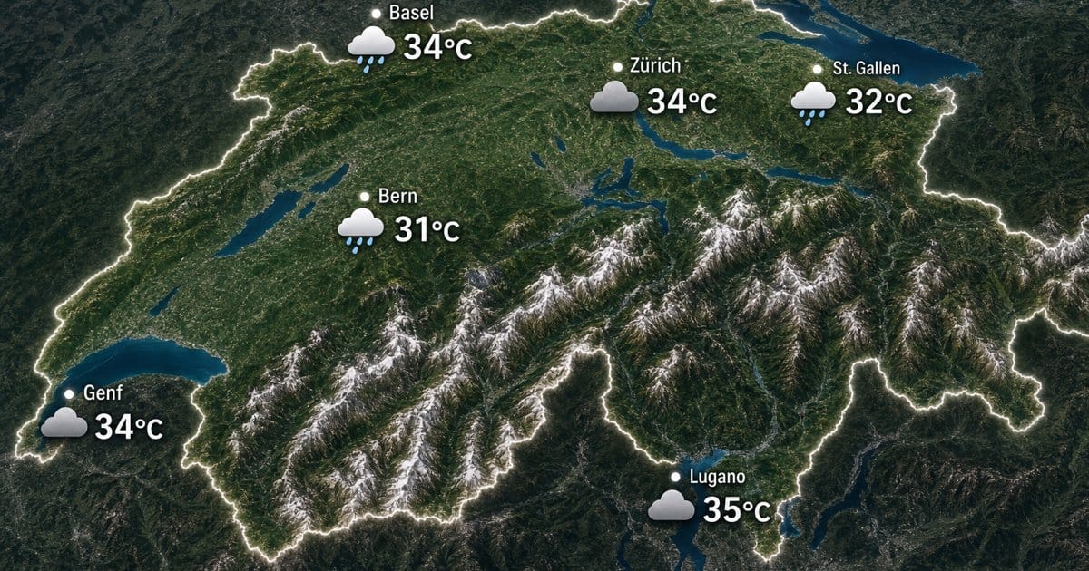 Schweiz: heiß, teils nass