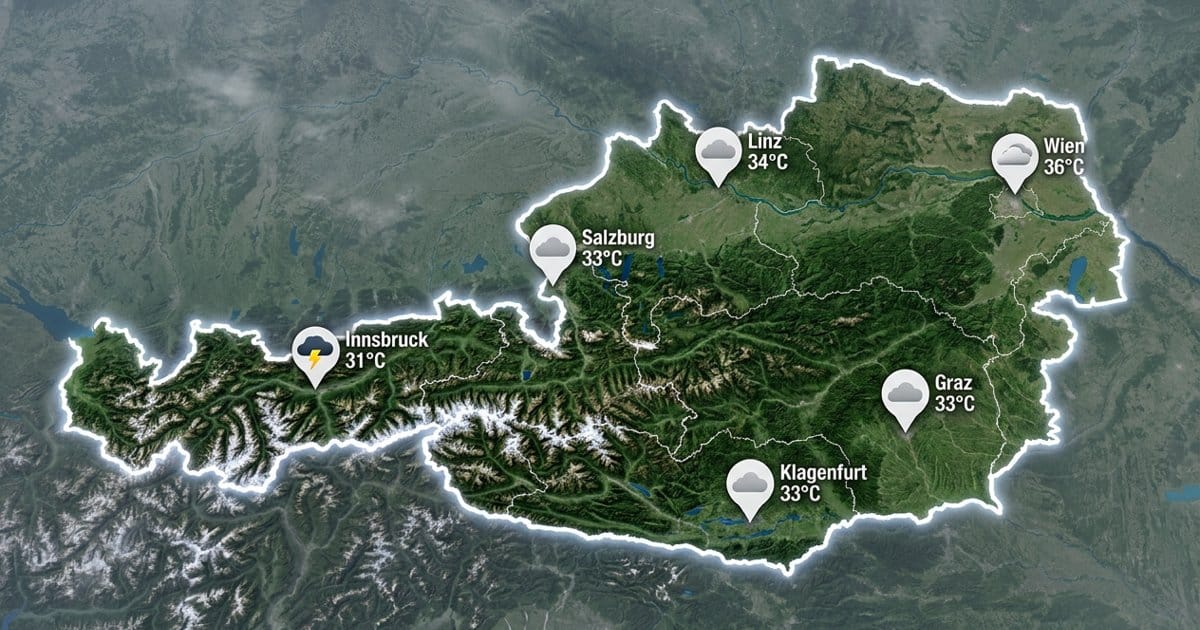 Österreich: heiß und oft bedeckt