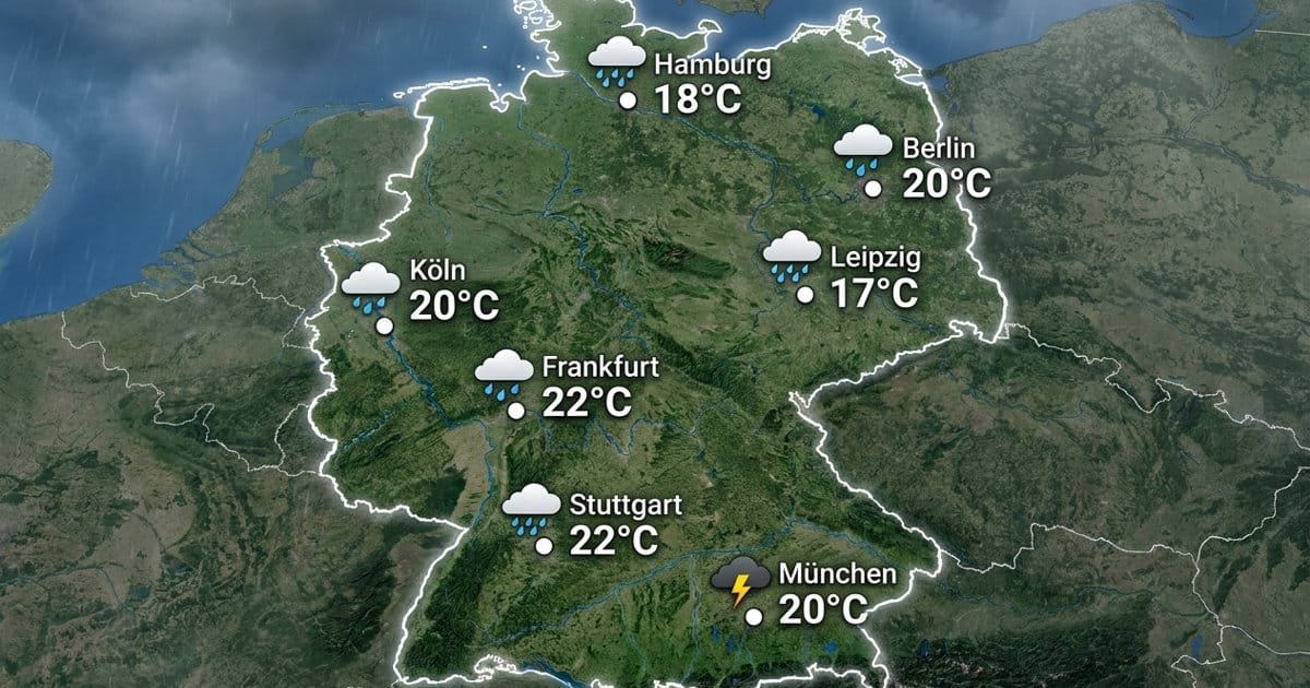 Regenreicher Dienstag in Deutschland