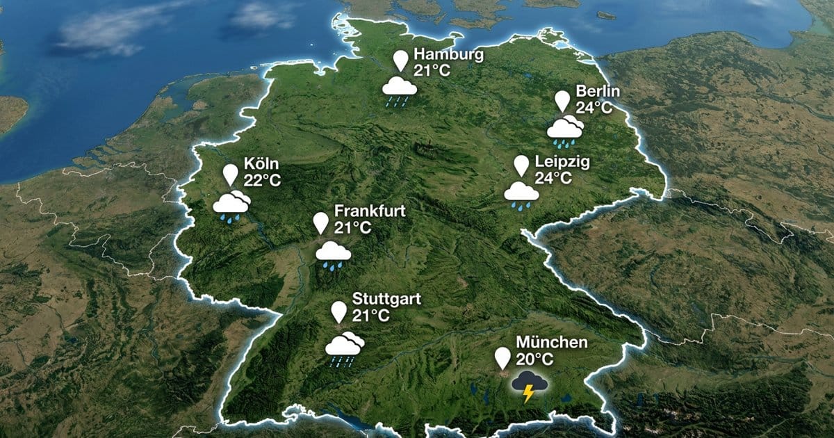 Regen und Gewitter in Deutschland