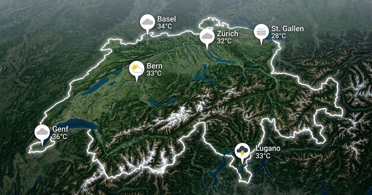Schweiz: heiß, teils gewittrig