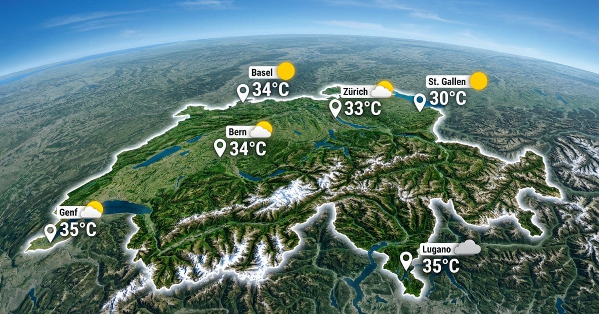 Schweiz: heiß und meist sonnig