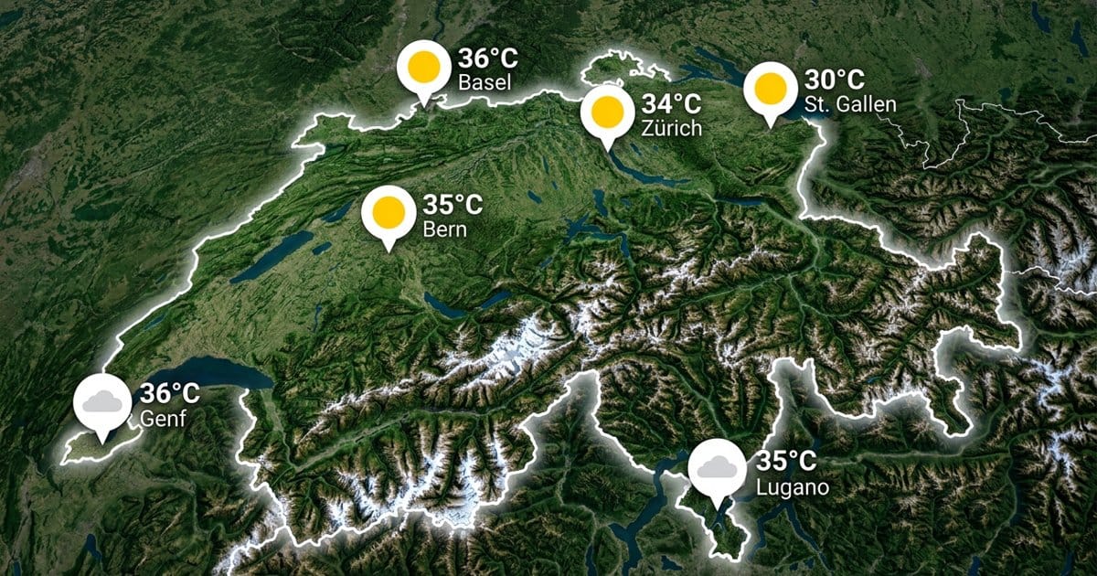 Schweiz: sonnig und sehr heiß