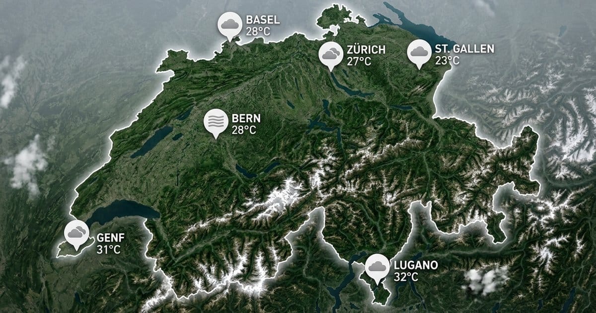 Schweiz: warm und oft bedeckt