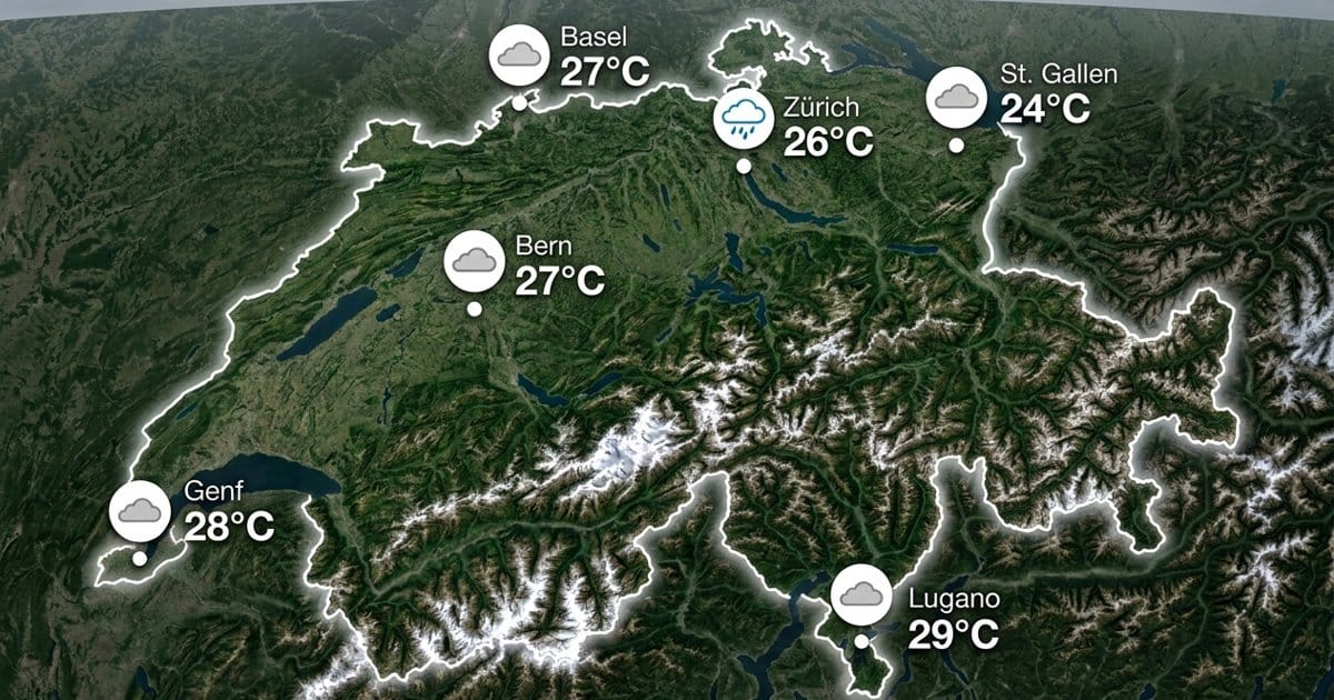 Schweiz: warm und meist bedeckt