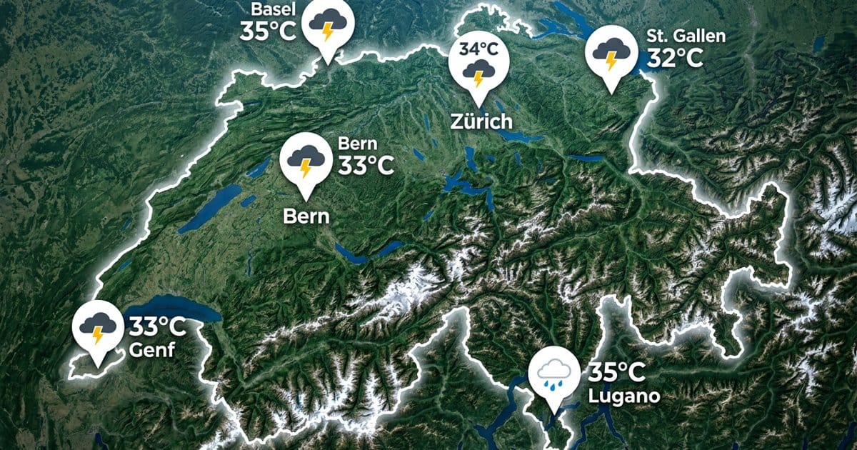 Schweiz: Gewitter und Hitze