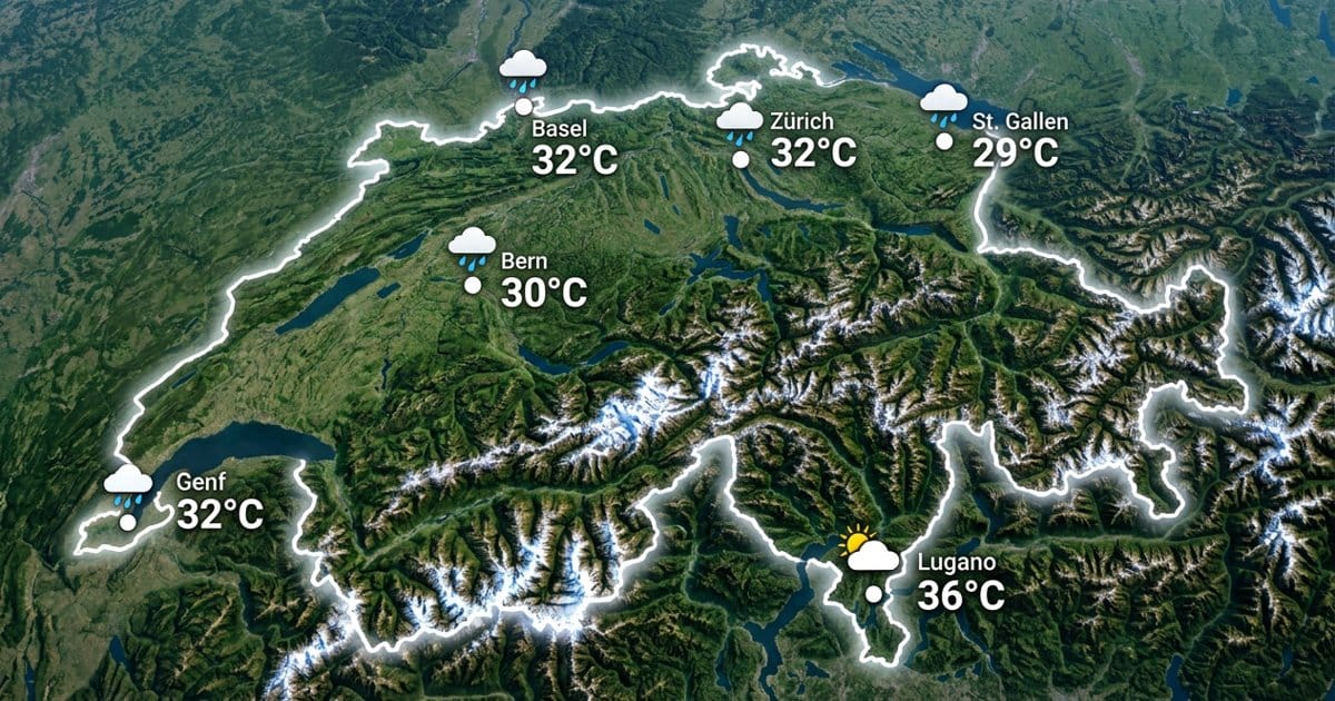 Schweiz: warm, oft Schauer