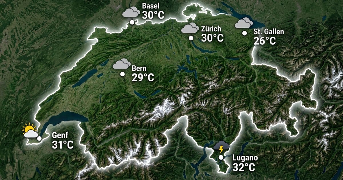 Schweiz: warm, im Süden Gewitter