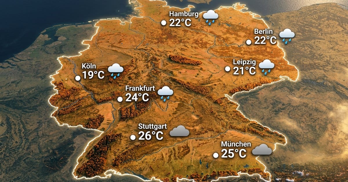 Deutschland: Regen und Wolken