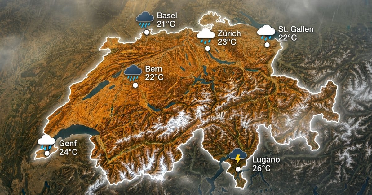 Viel Regen, Süden mit Gewitter