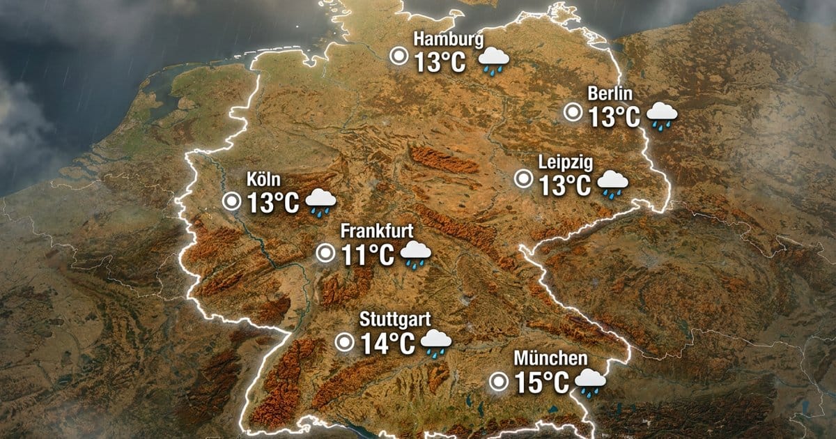 Deutschland: Regen am Freitag