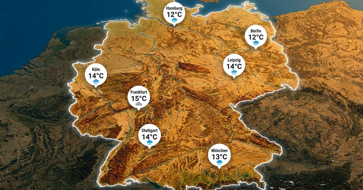 Schauer und Wolken in Deutschland