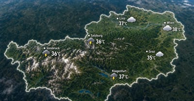 Österreich: heiß, teils Gewitter