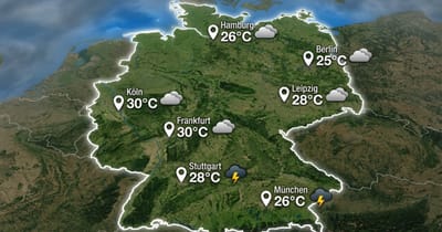 Deutschland: Wolken, Südgewitter