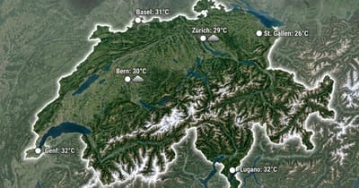 Schweiz: warm und bedeckt