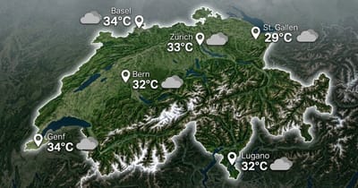 Schweiz: heiß trotz Wolken