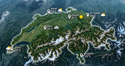Schweiz: sonnig und sehr warm