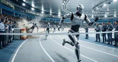 Roboter sprintet Bolt davon