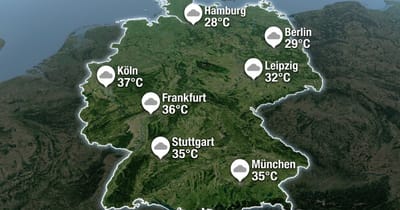 Deutschland: heiß und bedeckt