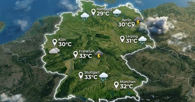 Deutschland: warm, teils nass