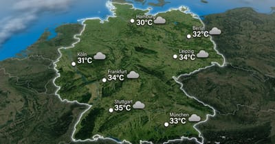 Deutschland: heiß und bedeckt
