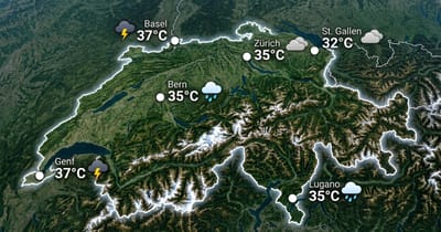 Schweiz: heiß, teils Gewitter