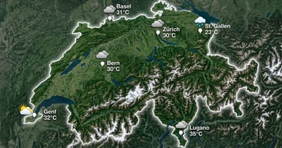 Schweiz: warm, teils bedeckt