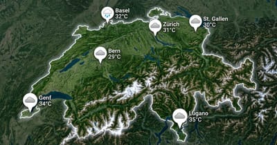 Schweiz: warm und oft bedeckt