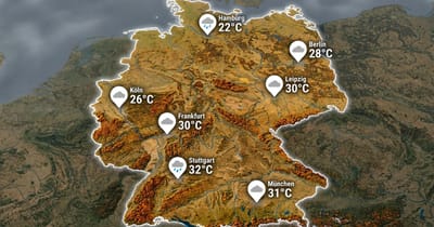 Deutschland: warm, teils nass
